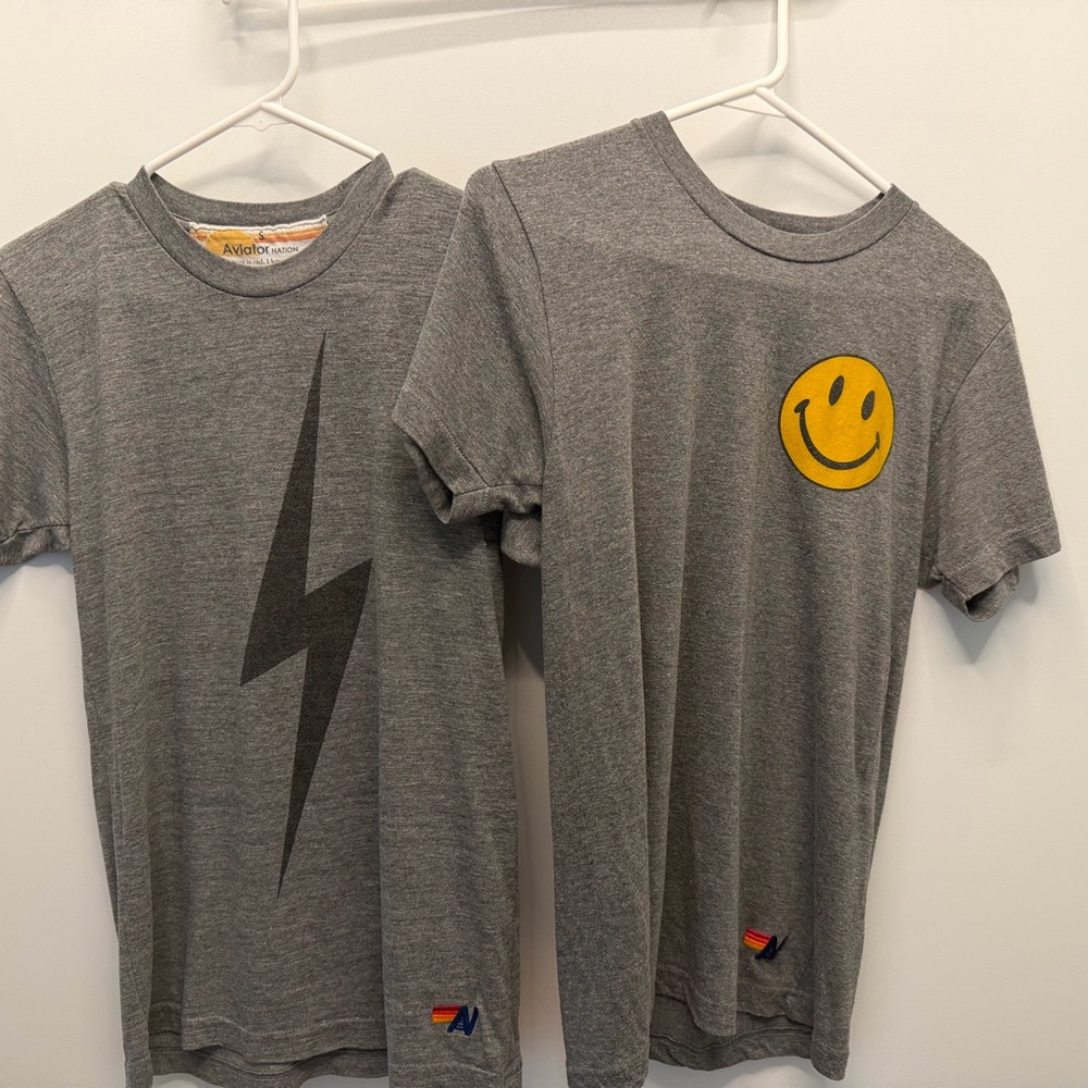 Aviator Nation Unisex Gray Graphic Tees